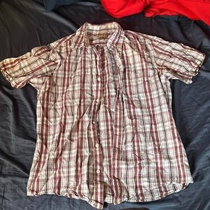 Sonoma red/white/black plaid short sleeve button up